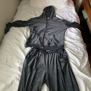 Soft gray track suit